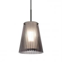 Besa Lighting 1JC-DIONSM-BK - Besa Dion Pendant, Smoke Shade, Black Finish, 1x60W Medium Base
