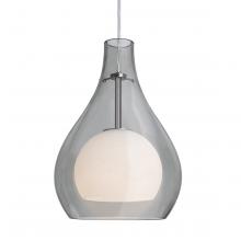 Besa Lighting 1JC-ELLE11GY-LED-SN-L - Besa, Elle 11 Cord Pendant, Gray, Satin Nickel Finish, 1x9W LED, 15Ft Option