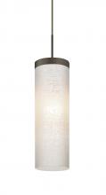 Besa Lighting 1JC-FRIZLN-LED-BR - Besa Friz Cord Pendant, White Linen, Bronze Finish, 1x9W LED