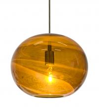 Besa Lighting 1JC-GENOAM-BR - Besa, Geno Cord Pendant, Vapor Amber, Bronze Finish, 1x60W Medium Base