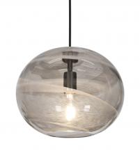 Besa Lighting 1JC-GENOSM-EDIL-BK - Besa, Geno Cord Pendant, Vapor Smoke, Black Finish, 1x8W LED Filament