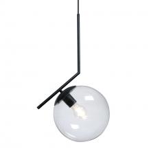 Besa Lighting 1JC-HUGO-BK - Besa, Hugo Cord Pendant, Clear, Black Finish, 1x60W Medium base