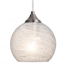 Besa Lighting 1JC-JILLYCL-SN-L - Besa, Jilly Cord Pendant, Vapor Clear, Satin Nickel Finish, 1x60W Medium Base, 15Ft. Cord