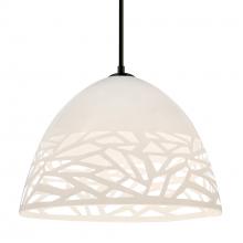 Besa Lighting 1JC-KIEVWH-BK - Besa Kiev Pendant, White, Black Finish, 1x60W Medium Base