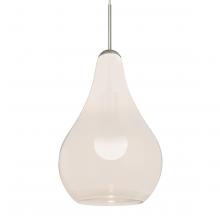 Besa Lighting 1JC-LEONMW-LED-SN-L - Besa, Leon Cord Pendant, Milky White, Satin Nickel Finish, 1x9W LED, 15Ft Option