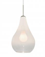 Besa Lighting 1JC-LEONWC-SN - Besa, Leon Cord Pendant, Milky White/Clear, Satin Nickel Finish, 1x60W Medium base