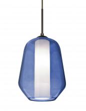 Besa Lighting 1JC-LINKBL-BR - Besa Link Pendant, Blue/Opal, Bronze Finish, 1x60W Medium Base