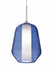 Besa Lighting 1JC-LINKBL-SN - Besa Link Pendant, Blue/Opal, Satin Nickel Finish, 1x60W Medium Base