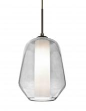 Besa Lighting 1JC-LINKCL-LED-BR - Besa Link Pendant, Clear/Opal, Bronze Finish, 1x9W LED