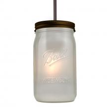 Besa Lighting 1JC-MILO4WF-BR-L - Besa Pendant Milo 4 Bronze White Frost 1x40W Medium Base A15, 15Ft. Cord