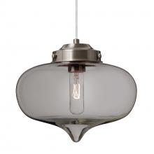 Besa Lighting 1JC-MIRASM-SN-L - Besa Mira Pendant Satin Nickel Smoke 1x60W T10, 15Ft. Cord