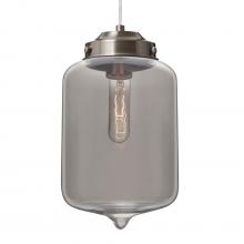 Besa Lighting 1JC-OLINSM-SN-L - Besa Olin Pendant Satin Nickel Smoke 1x60W Medium Base T10, 15Ft. Cord