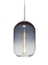 Besa Lighting 1JC-OMEGA12ST-EDIL-SN-L - Besa, Omega 12 Cord Pendant, Steel/Clear, Satin Nickel Finish, 1x4W LED Filament, 15F