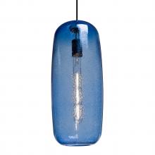 Besa Lighting 1JC-PINOT18BL-BK - Besa, Pinot 18 Cord Pendant, Blue Bubble, Black FInish 1x60W Medium Base