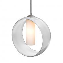 Besa Lighting 1JC-PLATOCL-LED-SN-L - Besa, Plato Cord Pendant, Clear/Opal, Satin Nickel Finish, 1x5W LED, 15Ft. Cord