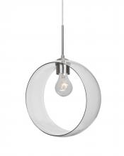 Besa Lighting 1JC-PLATOCL-SN-NI-L - Besa, Plato Cord Pendant, Clear, Satin Nickel Finish, 1x60W Medium Base, 15Ft. Cord