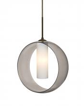 Besa Lighting 1JC-PLATOSM-BR - Besa, Plato Cord Pendant, Smoke/Opal, Bronze Finish, 1x60W Medium Base