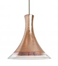 Besa Lighting 1JC-RIOCF-LED-BR - Besa, Rio Cord Pendant, Copper Foil/Clear, Bronze Finish, 1x9W LED