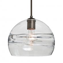Besa Lighting 1JC-SPIR10CL-BR-L - Besa Spirit 10 Pendant, Clear, Bronze Finish, 1x60W Medium Base, 15Ft. Cord