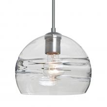 Besa Lighting 1JC-SPIR8CL-SN-L - Besa Spirit 8 Pendant, Clear, Satin Nickel Finish, 1x60W Medium Base, 15Ft. Cord