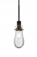 Besa Lighting 1JC-WISHCL-BK - Besa, Wish Cord Pendant, Clear, Black Finish, 1x40W E12 Base