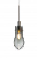 Besa Lighting 1JC-WISHSM-EDIL-SN - Besa, Wish Cord Pendant, Smoke/Clear, Satin Nickel Finish, 1x4W LED Filament