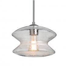 Besa Lighting 1JC-ZENCL-SN-L - Besa, Zen Cord Pendant, Clear Bubble, Satin Nickel Finish, 1x60W Medium Base, 15Ft. Cord
