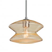 Besa Lighting 1JC-ZENGD-SN-L - Besa, Zen Cord Pendant, Gold Bubble, Satin Nickel Finish, 1x60W Medium Base, 15Ft. Cord