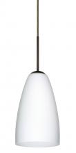 Besa Lighting 1JT-151107-LED-BR-L - Besa Riva 9 LED Pendant Opal Matte Bronze 1x9W LED, 15Ft. Cord