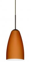 Besa Lighting 1JT-151180-LED-BR-L - Besa Riva 9 LED Pendant Amber Matte Bronze 1x9W LED, 15Ft. Cord