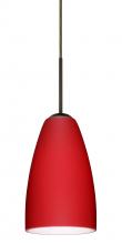 Besa Lighting 1JT-1511RM-BR-L - Besa Riva 9 Pendant Bronze Ruby Matte 1x75W Medium Base, 15Ft. Cord