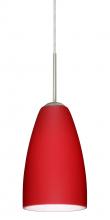 Besa Lighting 1JT-1511RM-LED-SN-L - Besa Riva 9 LED Pendant Ruby Matte Satin Nickel 1x9W LED, 15Ft. Cord