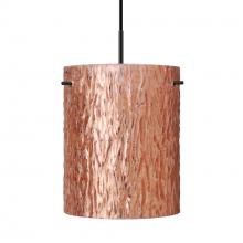 Besa Lighting 1JT-4006CS-BK - Besa Pendant Tamburo 8 Black Stone Copper Foil 1x100W Medium Base