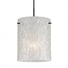Besa Lighting 1JT-4006GL-BK - Besa Pendant Tamburo 8 Black Glitter Stone 1x100W Medium Base