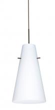 Besa Lighting 1JT-412407-LED-BR-L - Besa Cierro LED Pendant Opal Matte Bronze 1x9W LED, 15Ft. Cord