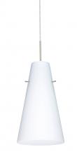 Besa Lighting 1JT-412407-LED-SN-L - Besa Cierro LED Pendant Opal Matte Satin Nickel 1x9W LED, 15Ft. Cord