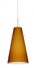 Besa Lighting 1JT-412480-SN-L - Besa Cierro Pendant Satin Nickel Amber Matte 1x100W Medium Base, 15Ft. Cord