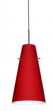 Besa Lighting 1JT-4124RM-LED-BR-L - Besa Cierro LED Pendant Ruby Matte Bronze 1x9W LED, 15Ft. Cord