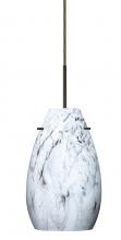 Besa Lighting 1JT-4126MG-BR-L - Besa Pera 9 Pendant Bronze Marble Grigio 1x100W Medium Base, 15Ft. Cord