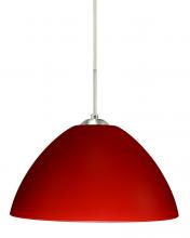 Besa Lighting 1JT-420131-SN-L - Besa Tessa Pendant Satin Nickel Red Matte 1x75W Medium Base, 15Ft. Cord