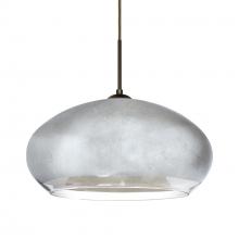 Besa Lighting 1JT-4345SF-BR-L - Besa Brio 14 Pendant Bronze Silver Foil 1x75W Medium Base, 15Ft. Cord
