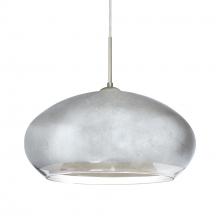 Besa Lighting 1JT-4345SF-SN-L - Besa Brio 14 Pendant Satin Nickel Silver Foil 1x75W Medium Base, 15Ft. Cord