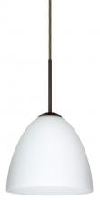 Besa Lighting 1JT-447007-LED-BR-L - Besa Vila LED Pendant Opal Matte Bronze 1x9W LED, 15Ft. Cord