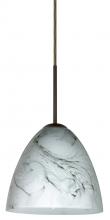 Besa Lighting 1JT-4470MG-LED-BR-L - Besa Vila LED Pendant Marble Grigio Bronze 1x9W LED, 15Ft. Cord