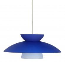 Besa Lighting 1JT-451323-SN-L - Besa Trilo 15 Pendant Satin Nickel Blue Matte 1x75W Medium Base, 15Ft. Cord