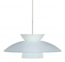 Besa Lighting 1JT-451325-LED-SN-L - Besa Trilo 15 Pendant Frost Satin Nickel 1x9W LED, 15Ft. Cord