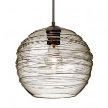 Besa Lighting 1JT-462702-BR-L - Besa Wave 10 Pendant Bronze Smoke 1x60W Medium Base, 15Ft. Cord