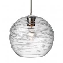 Besa Lighting 1JT-462761-SN-L - Besa Wave 10 Pendant Satin Nickel Clear 1x60W Medium Base, 15Ft. Cord