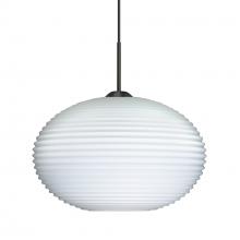 Besa Lighting 1JT-491207-BK - Besa Pendant Pape 10 Black Opal Ribbed 1x100W Medium Base