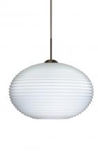 Besa Lighting 1JT-491307-BR - Besa Pendant Pape 12 Bronze Opal Ribbed 1x75W Medium Base